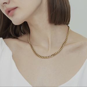 Gold Plated Chunky Round Curb Chain Necklace